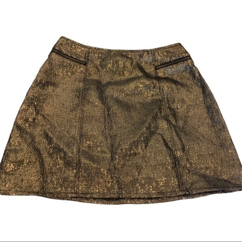 New Silence + Noise low rise gold mini skirt sz 0